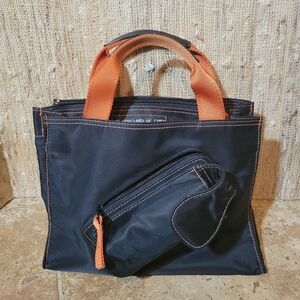 Mini Vintage Un Apres De Chien Midi Nylon Black w/Orange Bag HTF